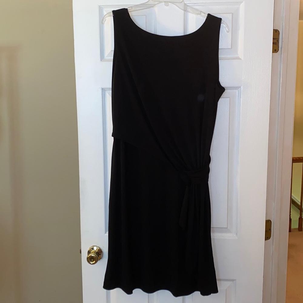 Talbots Woman Plus Size 2X Black Jersey Sleeveless Midi Dress